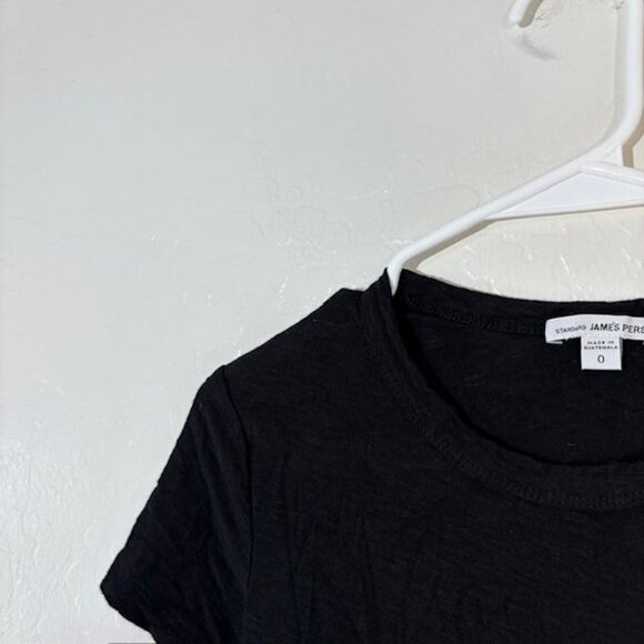 James Perse Shirt Womens XS 0 Black Crewneck Short Sleeve Modal Cotton Tee - Picture 2 of 7